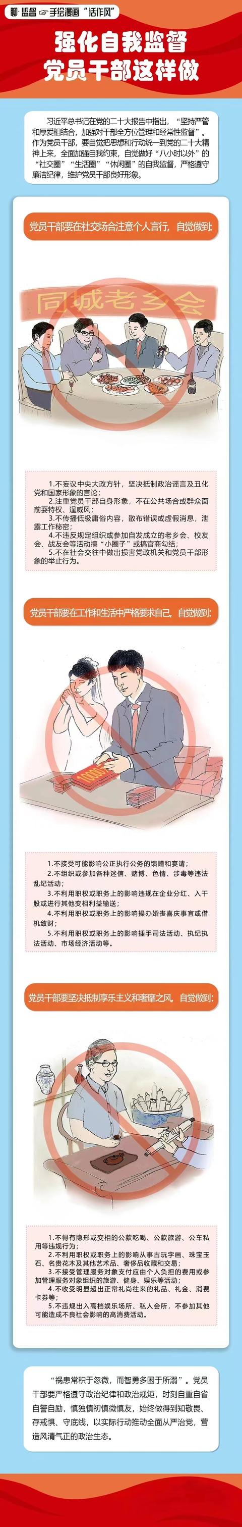 漫畫丨強化自我監督 黨員干部這樣做