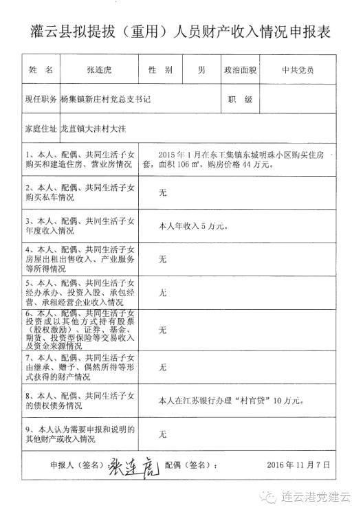 灌云縣25名干部任職前公示（含主要工作實績、財產收入情況）（灌云縣領導干部任職前公示）