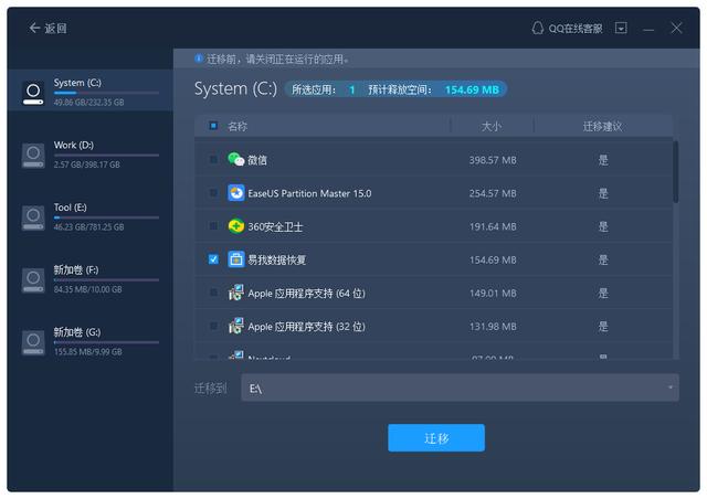 如何把C盤應用遷移到D盤？推薦易我數據遷移（c盤應用轉移到d盤）
