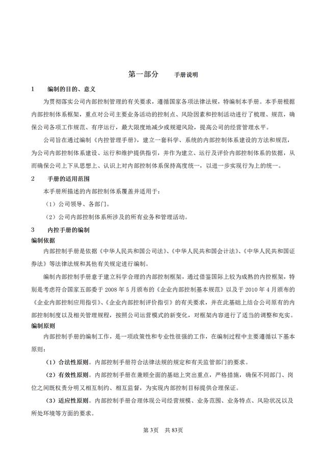 83頁企業內部控制管理手冊（公司層面、業務層面和IT層面）（企業層面的內部控制包括哪些）