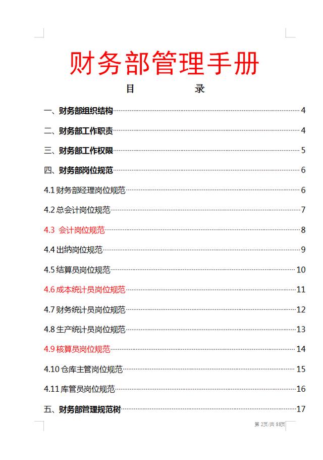 2022最新整理的財(cái)務(wù)部管理制度（組織架構(gòu)、工作職責(zé)、崗位規(guī)范）