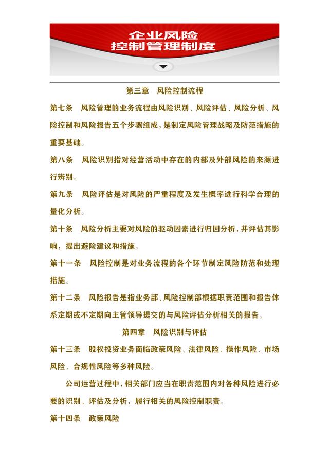 73頁風(fēng)控制度完整版：加強(qiáng)企業(yè)內(nèi)部風(fēng)險管控，保證企業(yè)長遠(yuǎn)發(fā)展（企業(yè)風(fēng)險內(nèi)控管理）