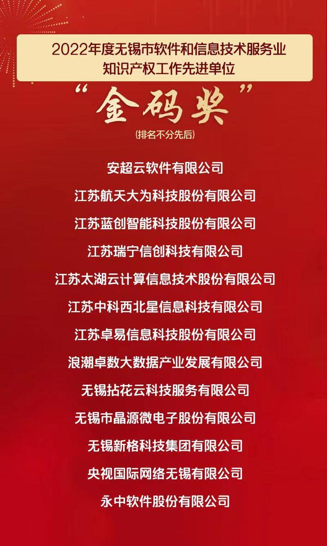 無錫市軟件和信息技術服務業年度榜單揭曉（無錫市軟件行業協會）