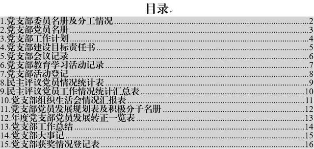 黨支部全套必備15張表格，非常實用！（黨支部表格格式）