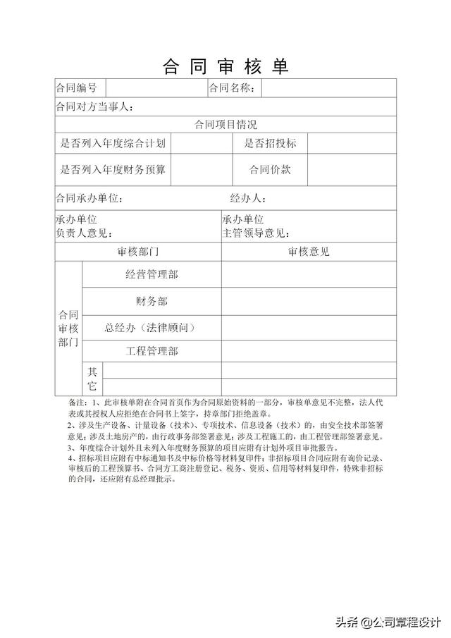 合同管理制度（審核、、審批、履行追蹤、歸檔等全套）（合同審核機制）