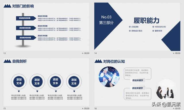 個人簡歷崗位競聘PPT模板——氫元素（競聘個人簡歷ppt范文）