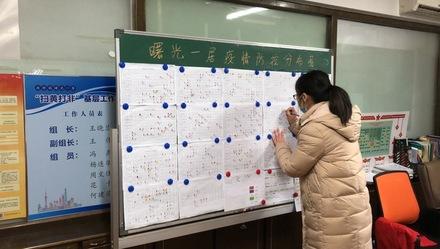 基層抗疫硬招｜奉賢這個居委自繪21幅“布防圖”，各色記號標識社區內控情況